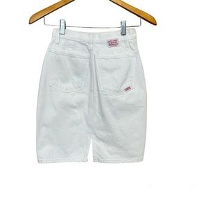 VTG United Colors of Benetton White Denim Skirt 80s‎ Women’s Sz 2 US / 38 Italy